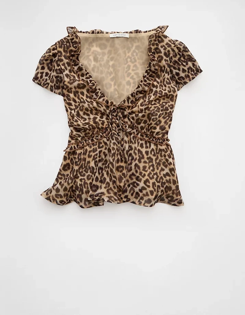 Blouse nuisette en chiffon à encolure V AE