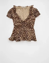 Blouse nuisette en chiffon à encolure V AE
