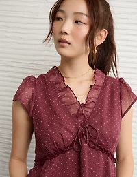Blouse nuisette en chiffon à encolure V AE