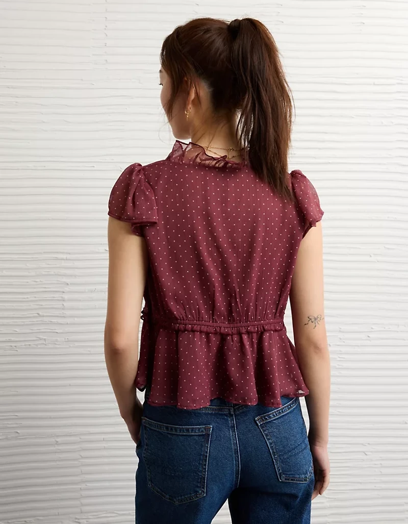 Blouse nuisette en chiffon à encolure V AE
