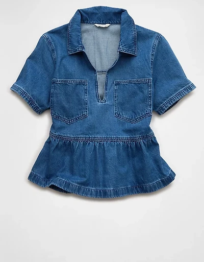 Chemisier à enfiler en denim AE