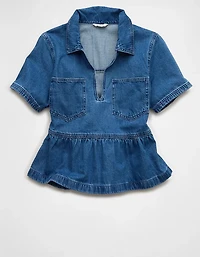 Chemisier à enfiler en denim AE