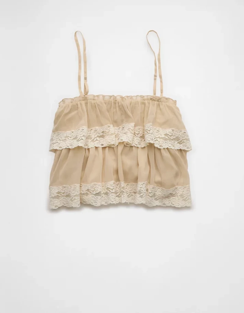 AE Chiffon Tiered Ruffle Tank Top