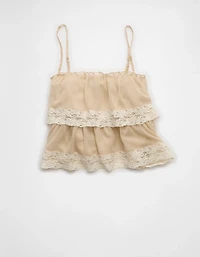 AE Chiffon Tiered Ruffle Tank Top