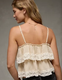 AE Chiffon Tiered Ruffle Tank Top