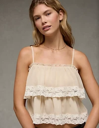AE Chiffon Tiered Ruffle Tank Top