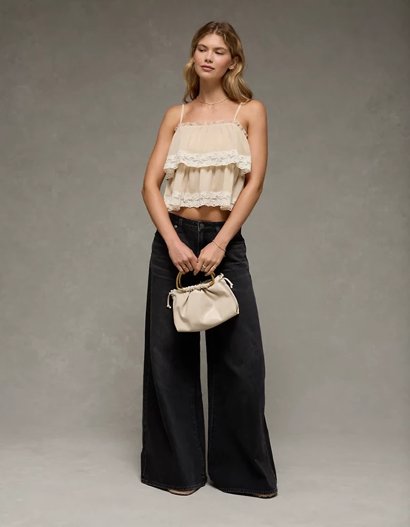 AE Chiffon Tiered Ruffle Tank Top