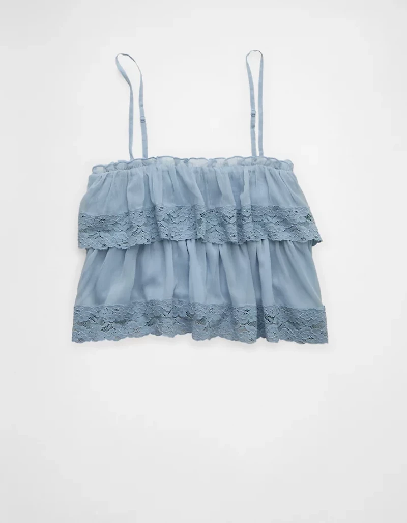 AE Chiffon Tiered Ruffle Tank Top