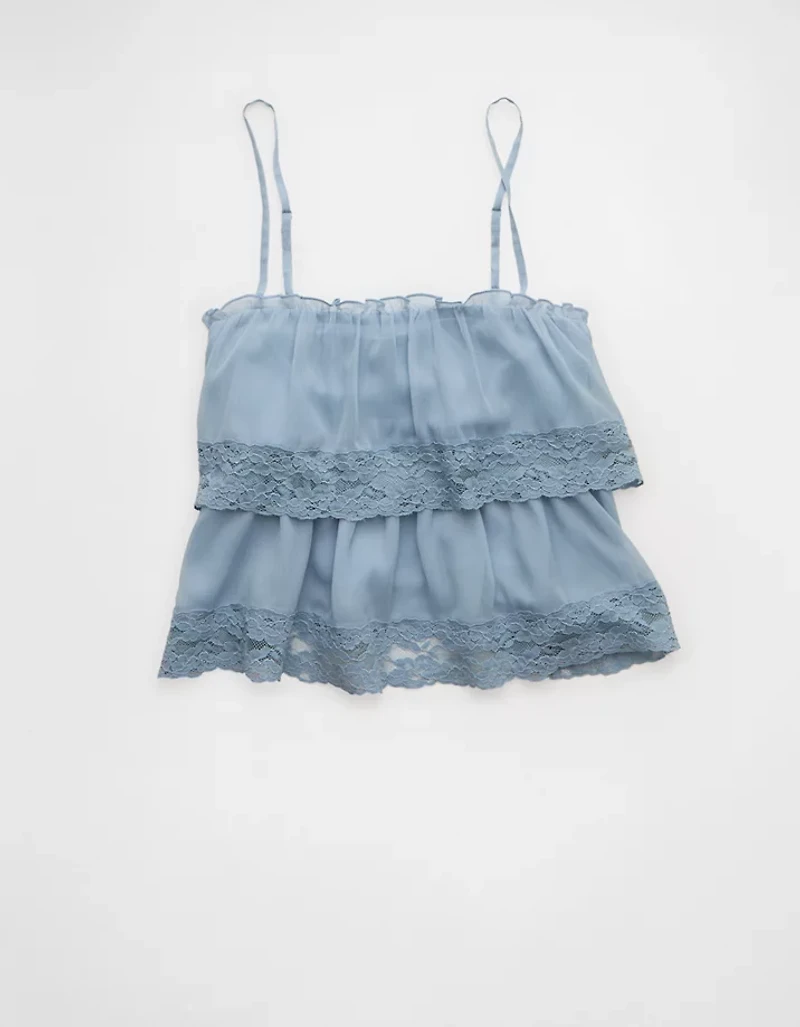 AE Chiffon Tiered Ruffle Tank Top