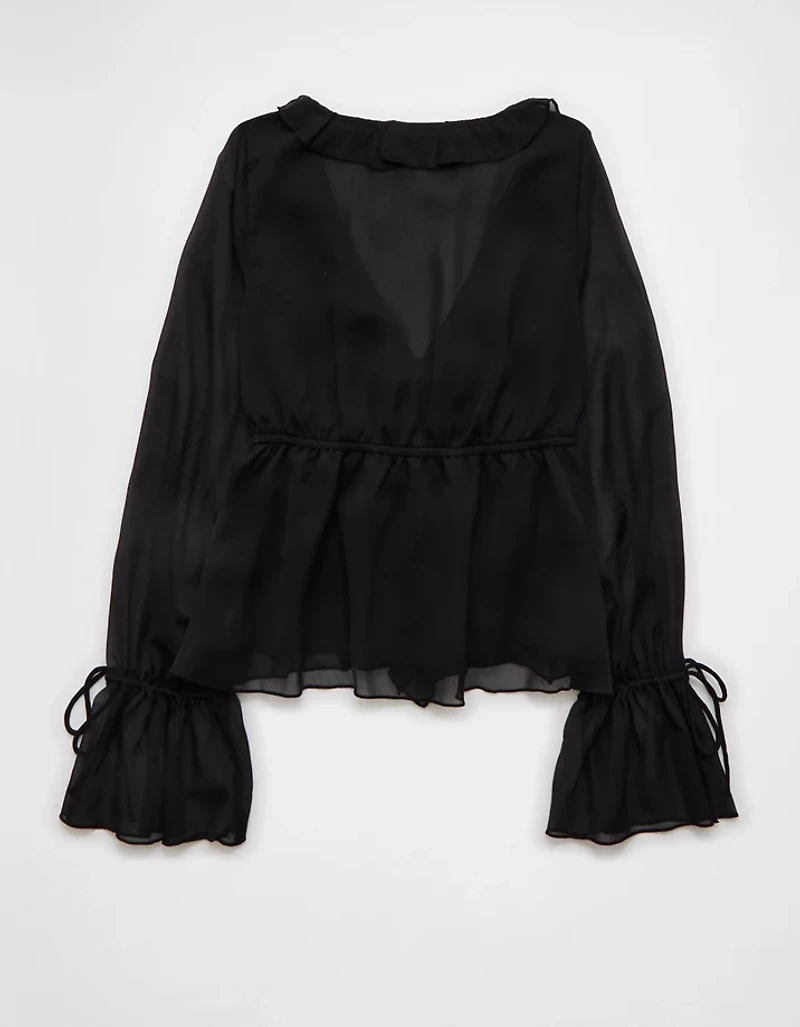 AE Chiffon Tie-Front Blouse