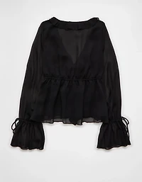 AE Chiffon Tie-Front Blouse