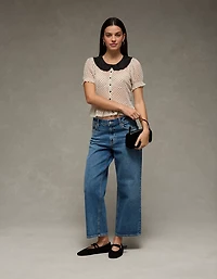 Blouse diaphane à manches courtes AE