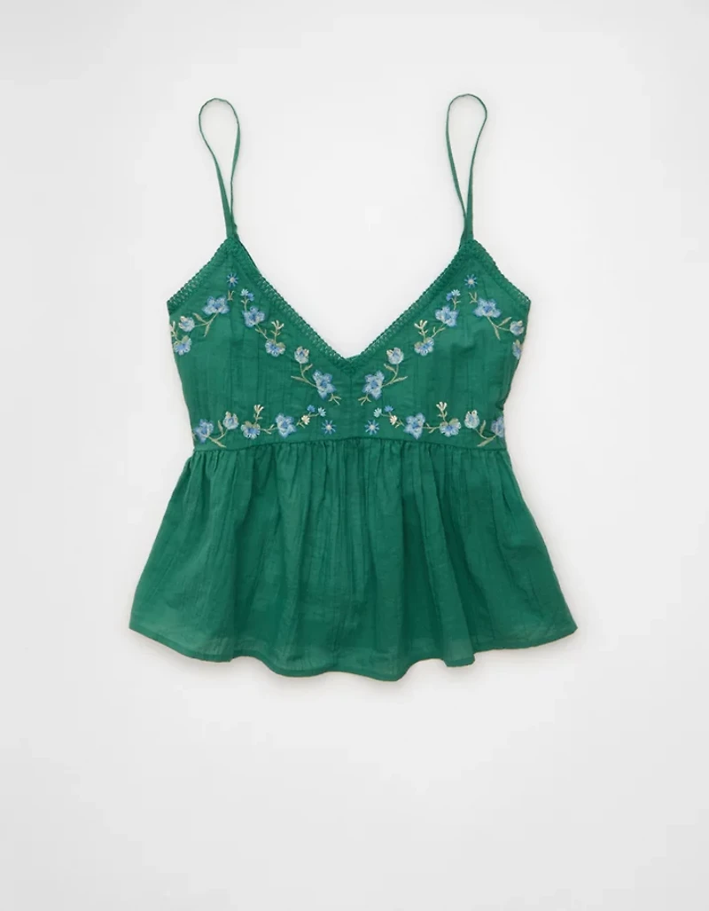 AE Embroidered V-Neck Babydoll Cami