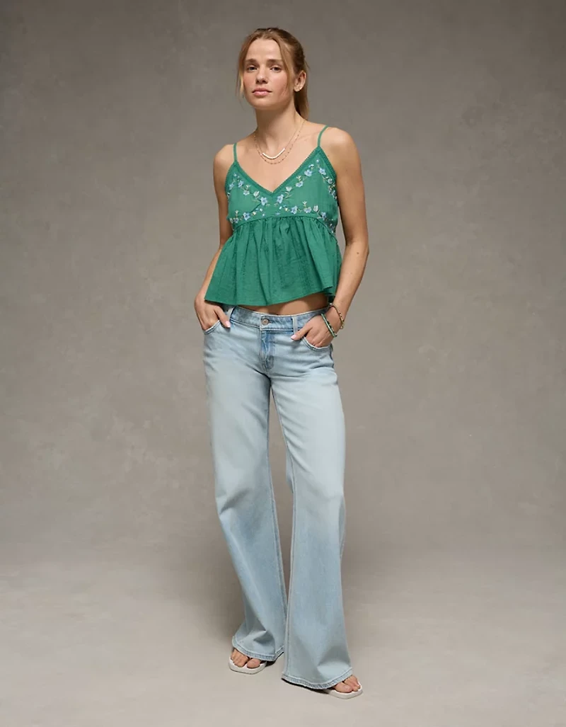 AE Embroidered V-Neck Babydoll Cami