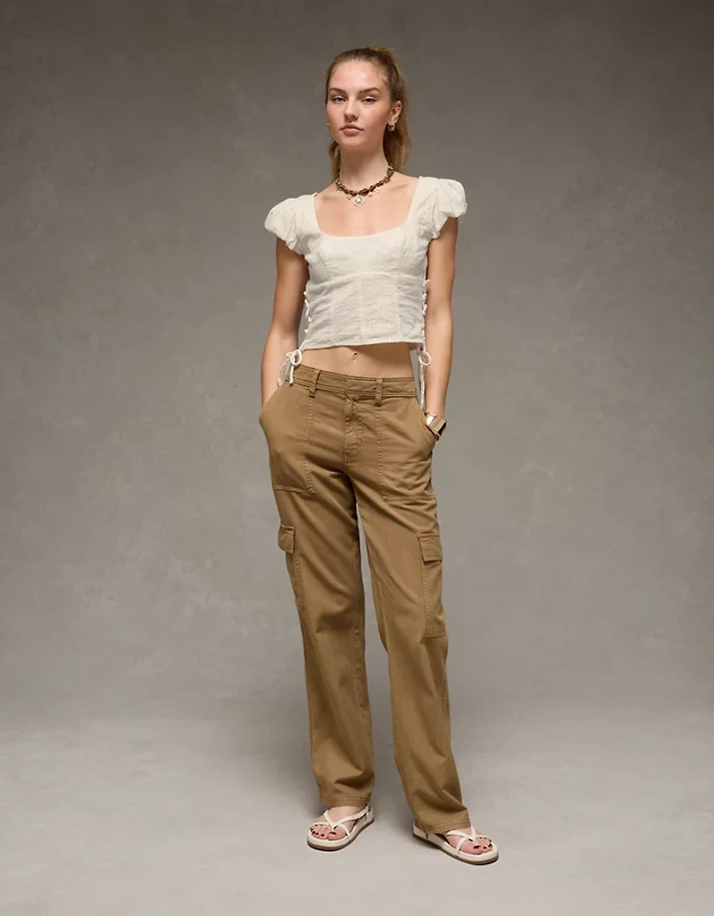 AE Side-Tie Lace-Up Blouse