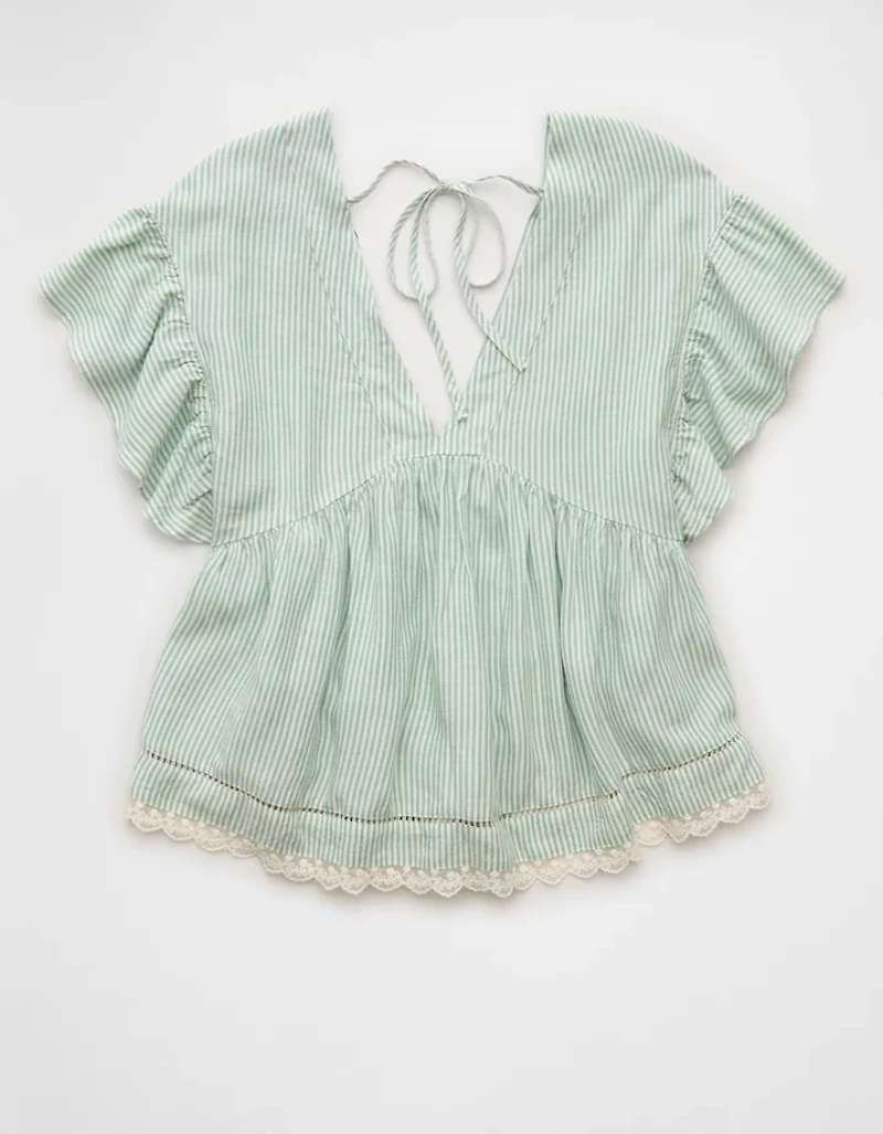 AE Boxy Flutter-Sleeve Blouse