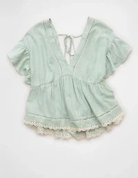 AE Boxy Flutter-Sleeve Blouse