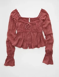 AE Long Sleeve Babydoll Blouse