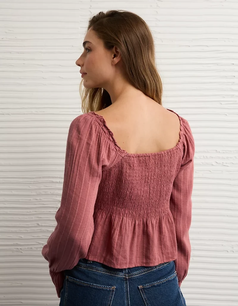 AE Long Sleeve Babydoll Blouse