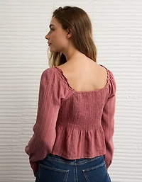 AE Long Sleeve Babydoll Blouse