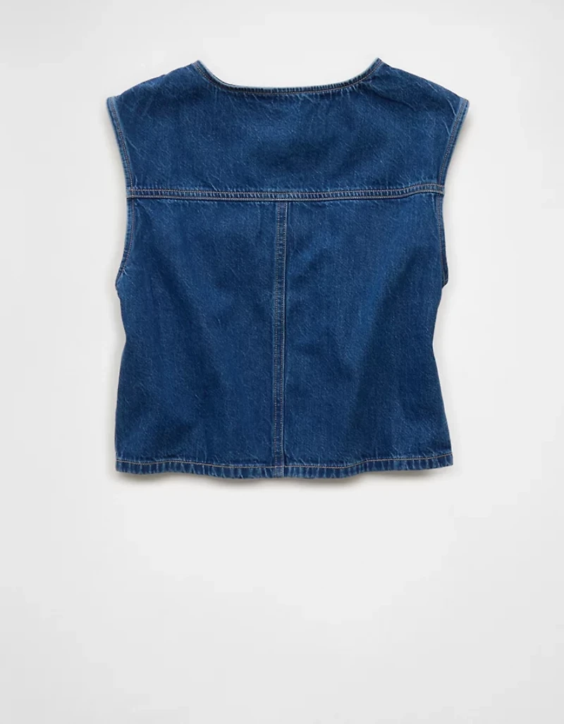 Gilet droit en denim AE