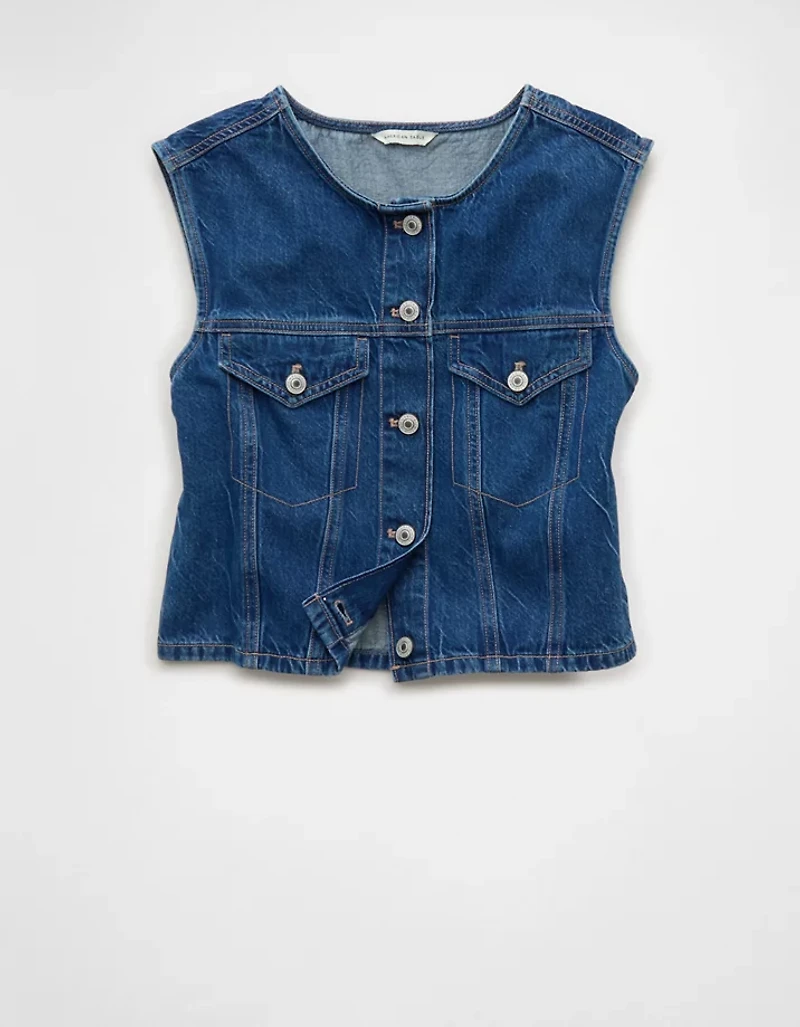 Gilet droit en denim AE