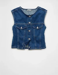 Gilet droit en denim AE