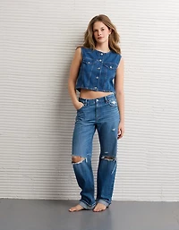 Gilet droit en denim AE