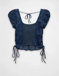 AE Side-Tie Lace-Up Blouse