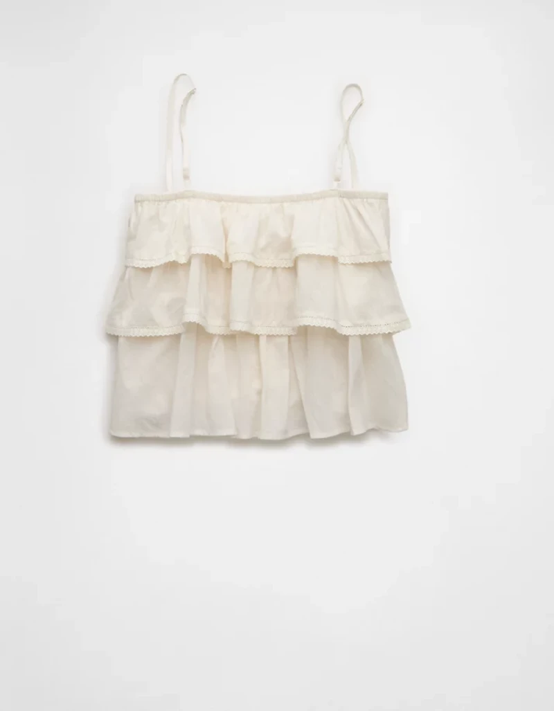 AE Embroidered Ruffle Cami Top