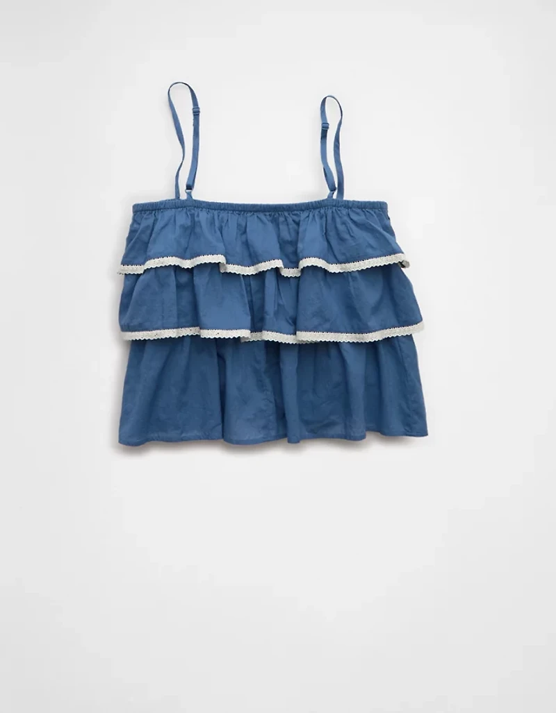 Haut camisole brodé à volants AE