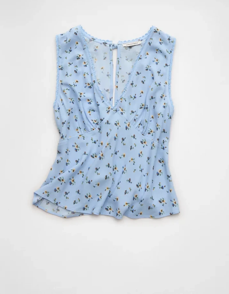 Haut à encolure en V noué l’arrière AE