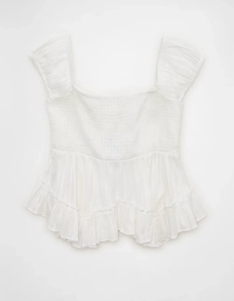 AE Lace Trim Babydoll Blouse