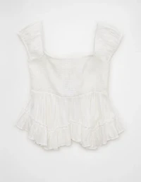 AE Lace Trim Babydoll Blouse