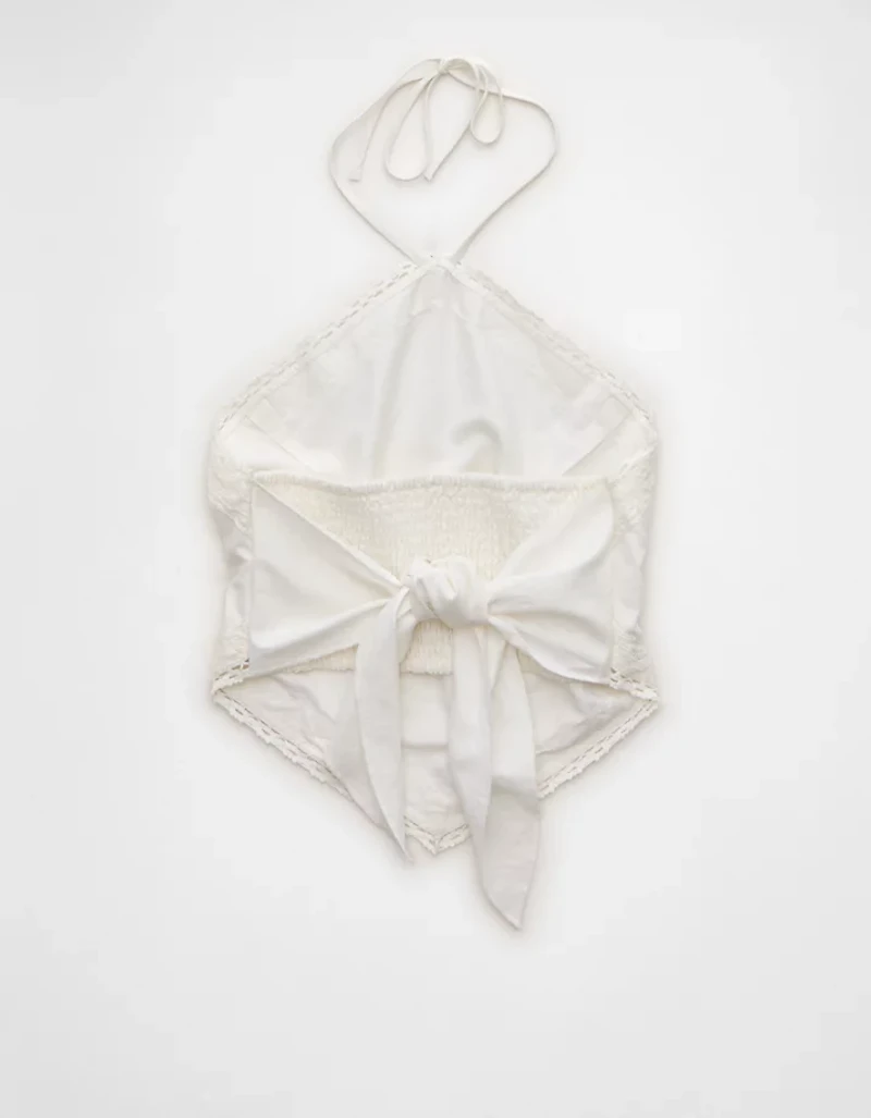 AE Linen-Blend Bandana Halter Top