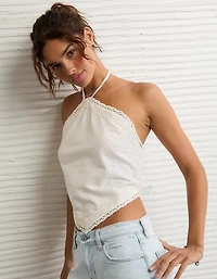 AE Linen-Blend Bandana Halter Top