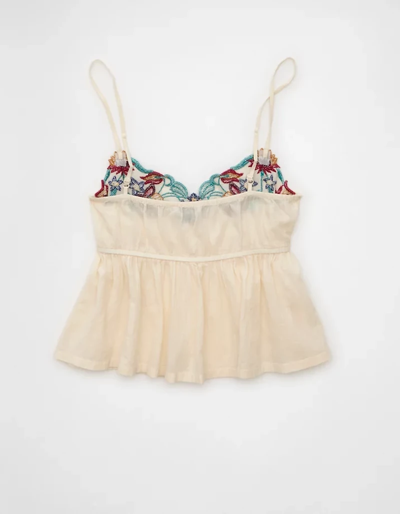 AE Embroidered V-Neck Babydoll Cami