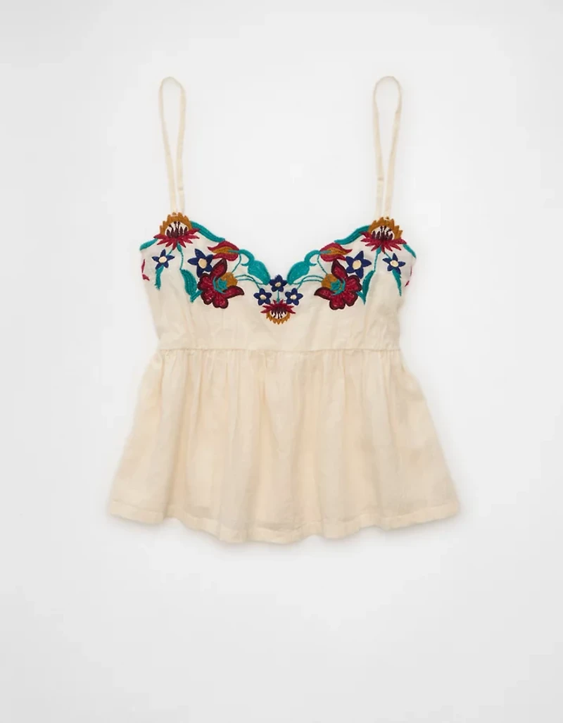 AE Embroidered V-Neck Babydoll Cami