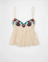 AE Embroidered V-Neck Babydoll Cami