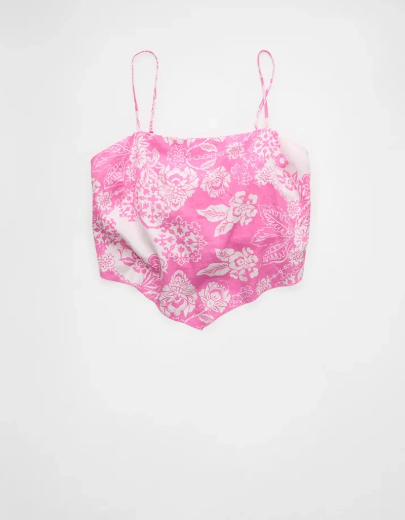 AE Linen-Blend Bandana Top