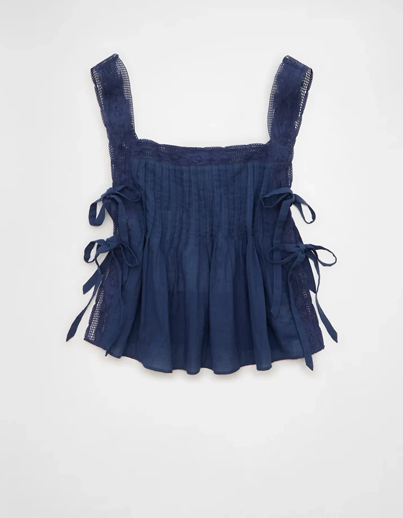 AE Side-Tie Lace Trim Cami