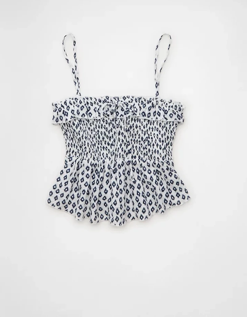 AE Tie-Front Smocked Tube Top
