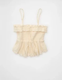 AE Tie-Front Smocked Tube Top