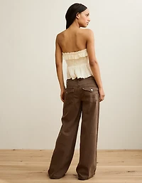 AE Tie-Front Smocked Tube Top