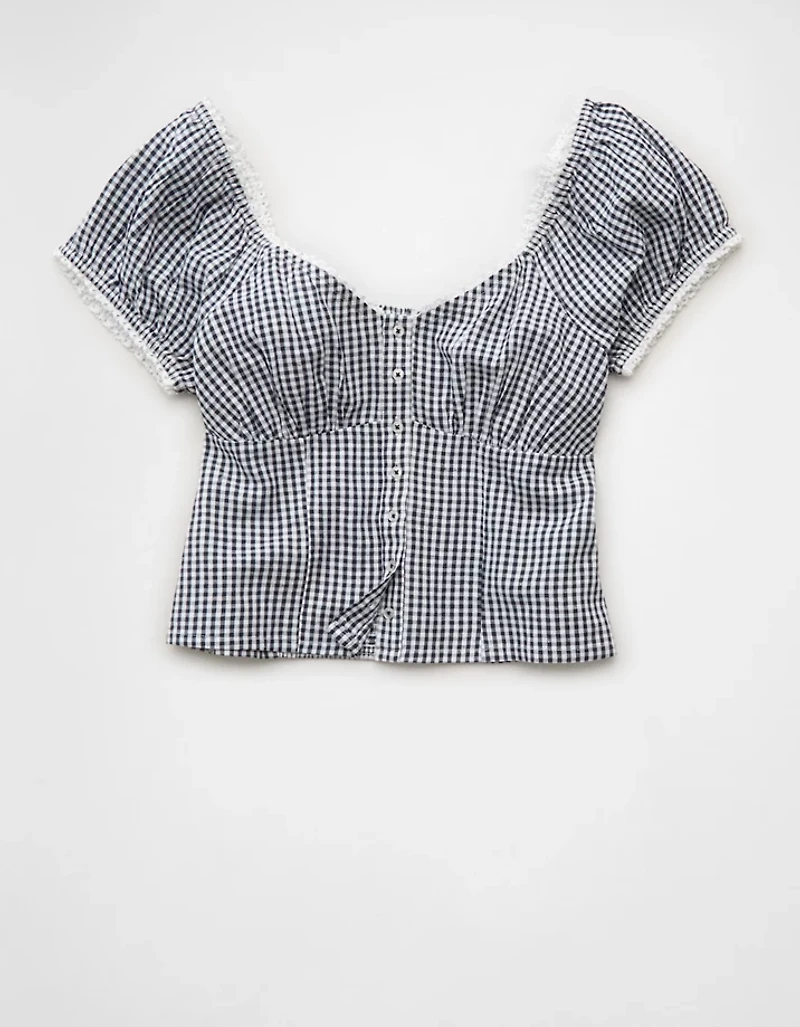 AE Short-Sleeve Corset Top
