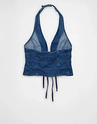 AE Denim Bow-Front Vest