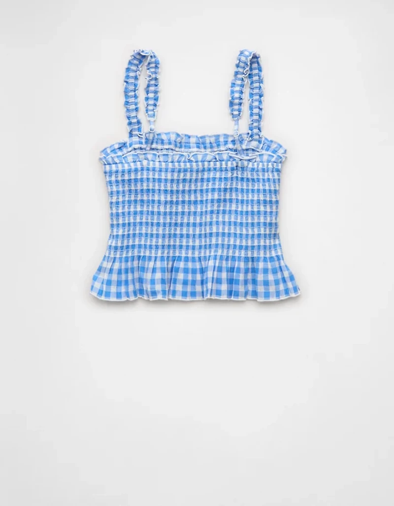 Débardeur boutonné à smocks AE