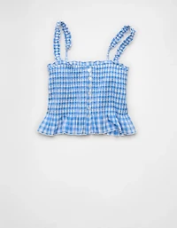 Débardeur boutonné à smocks AE