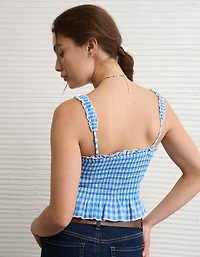 Débardeur boutonné à smocks AE