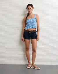 Débardeur boutonné à smocks AE